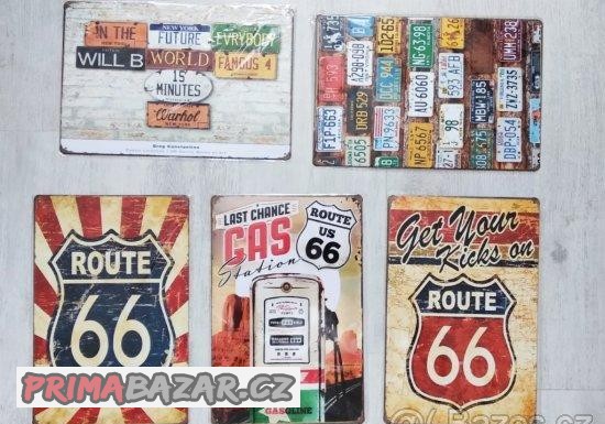 plechova-retro-cedule-do-garaze-route-66