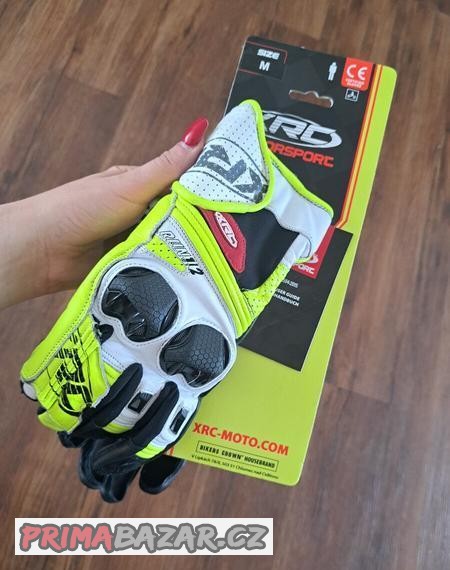 Rukavice na motorku XRC RUN 1/2 WHT/FLUO/BLK