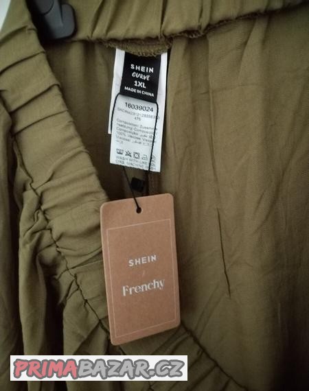 letni-kalhoty-shein-curve-vel-xl-khaki-army-zelena
