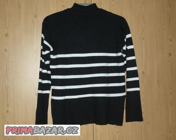 cerno-bily-prouzkovany-svetr-takko-fashion