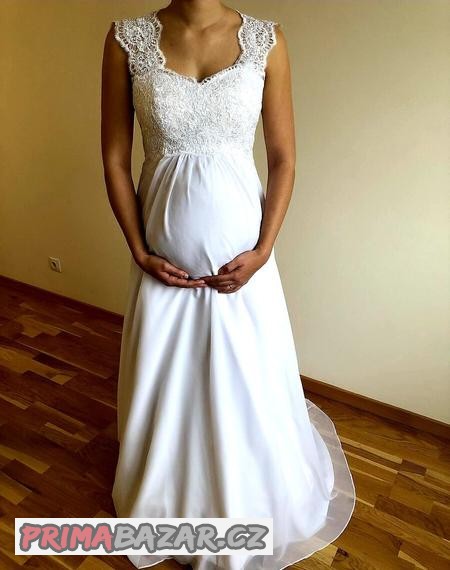nove-anticke-tehotenske-svatebni-saty-m-xxl