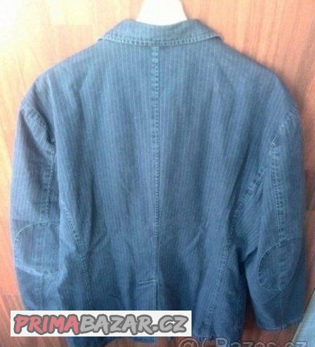 panske-sedomodre-prouzkovane-sako