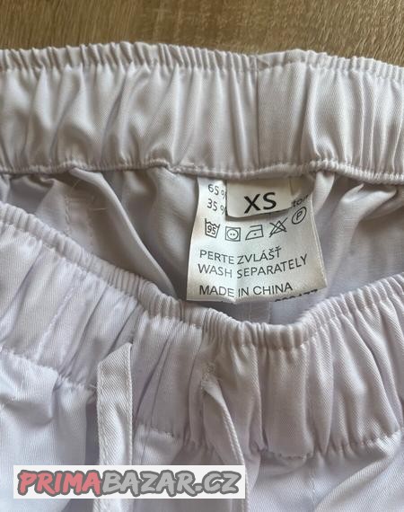 bile-pracovni-kalhoty-zdravotnicke-xs